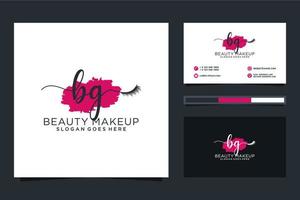 Initial BG Feminine logo collections and business card templat Premium Vector