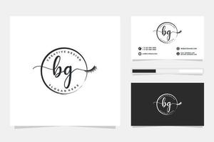 Initial BG Feminine logo collections and business card templat Premium Vector