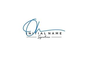 Initial OH signature logo template vector. Hand drawn Calligraphy lettering Vector illustration.