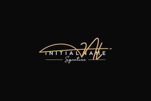 Initial NL signature logo template vector. Hand drawn Calligraphy lettering Vector illustration.