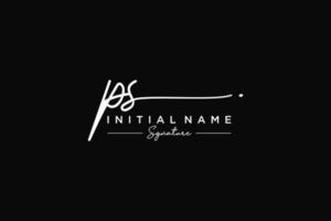 Initial PS signature logo template vector. Hand drawn Calligraphy lettering Vector illustration.