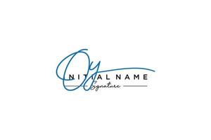 Initial OY signature logo template vector. Hand drawn Calligraphy lettering Vector illustration.