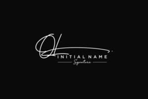 Initial QL signature logo template vector. Hand drawn Calligraphy lettering Vector illustration.