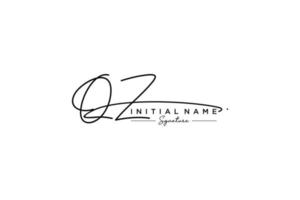 Initial QZ signature logo template vector. Hand drawn Calligraphy lettering Vector illustration.