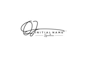 Initial QJ signature logo template vector. Hand drawn Calligraphy lettering Vector illustration.