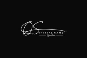 Initial QS signature logo template vector. Hand drawn Calligraphy lettering Vector illustration.