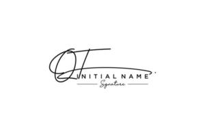 Initial QT signature logo template vector. Hand drawn Calligraphy lettering Vector illustration.