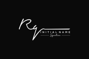 Initial RQ signature logo template vector. Hand drawn Calligraphy lettering Vector illustration.