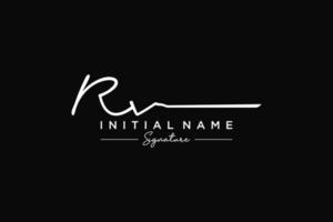 Initial RV signature logo template vector. Hand drawn Calligraphy lettering Vector illustration.