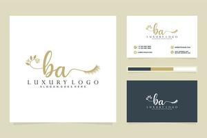 Initial BA Feminine logo collections and business card templat Premium Vector