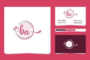 Initial BA Feminine logo collections and business card templat Premium Vector