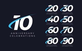 plantilla de diseño de logotipo de celebraciones de aniversario vector