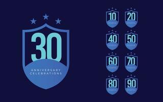 Anniversary celebrations logo design template vector