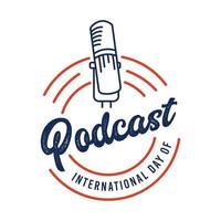 International podcast day template vector
