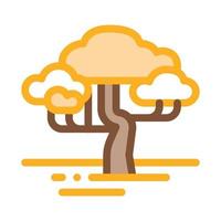 Savanna Tree Icon Vector Outline Illustration