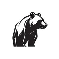 Bear icon logo. Minimal modern black and white vector illustration. Clean company logo.