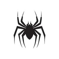 Simple minimal spider vector icon. Isolated insect. Black and white silhouette of bug. Modern design