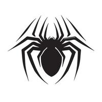 Simple minimal spider vector icon. Isolated insect. Black and white silhouette of bug. Modern design