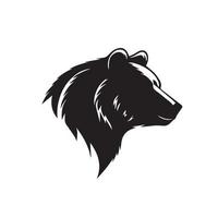 Bear icon logo. Minimal modern black and white vector illustration. Clean company logo.