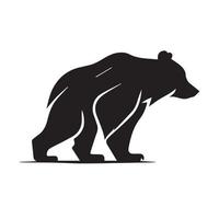 Bear icon logo. Minimal modern black and white vector illustration. Clean company logo.