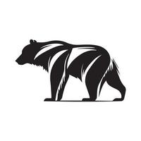 Bear icon logo. Minimal modern black and white vector illustration. Clean company logo.