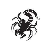 icono de vector de escorpión mínimo simple. idea de tatuaje insecto venenoso. picadura de animales. signo del zodiaco.