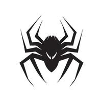 Simple minimal spider vector icon. Isolated insect. Black and white silhouette of bug. Modern design