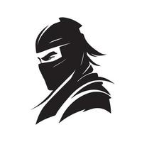 Ninja vector icon. Simple minimal logo of hooded assassin. Isolated japanese warrior idea of stealth