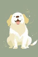 dibujo de dibujos animados de perro feliz divertido. adorable póster canino de mascota divertida. vector dibujado a mano aislado.