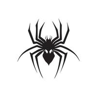 icono de vector de araña mínimo simple. insecto aislado. silueta en blanco y negro de bicho. diseño moderno