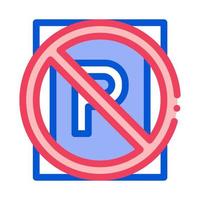 Prohibited Parking Icon Vector Outline Illustration