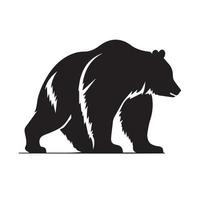 Bear icon logo. Minimal modern black and white vector illustration. Clean company logo.