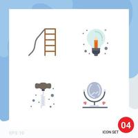 conjunto de 4 iconos planos vectoriales en cuadrícula para herramientas eléctricas creativas deslizantes de perforación para bebés elementos de diseño vectorial editables vector