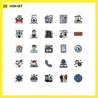 Modern Set of 25 Filled line Flat Colors and symbols such as card paper bath page bars Editable Vector Design Elements