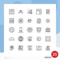 Group of 25 Modern Lines Set for codex layout cancer image editing Editable Vector Design Elements