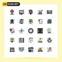 Set of 25 Modern UI Icons Symbols Signs for transmitters spread virus coronavirus light Editable Vector Design Elements