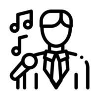 Man In Suit With Microphone Singing Recital Vector