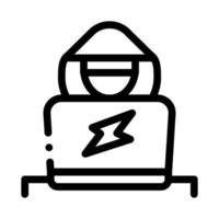 Hacker Icon Vector Outline Illustration