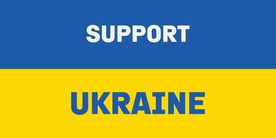 Support ukraine text on flag vector