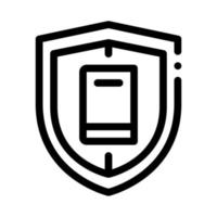 shield policy line icon vector illustration sign