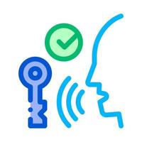 Security System Voice Control Icon Vector Illustration