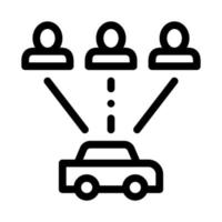 taxi para grupo de personas icono de coche en línea ilustración vectorial vector