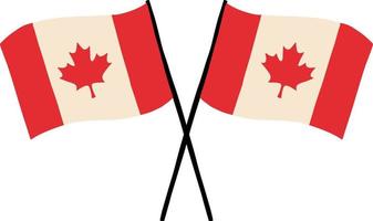 Flag of Canada national symbols. vector