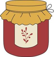 Glass jar with jam. vector