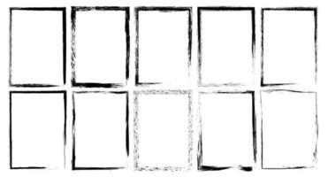 Grunge frame collection. Grunge border set vector