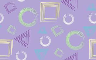 Geometric seamless pattern with circles, triangles and squares in trendy violet colors vector