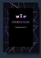 VIP invitation members only. Luxury party invitation design vector