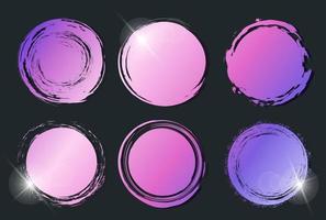 Gradient grunge circle collection vector