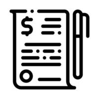 Financial Document File Agreement Pen Vector Icon