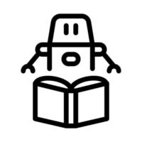robot automatic solution line icon vector illustration